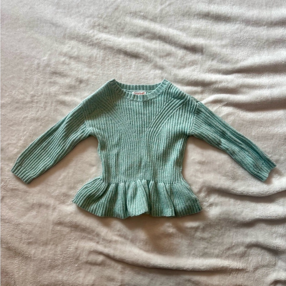 Cat & Jack Light Green Peplum Sweater